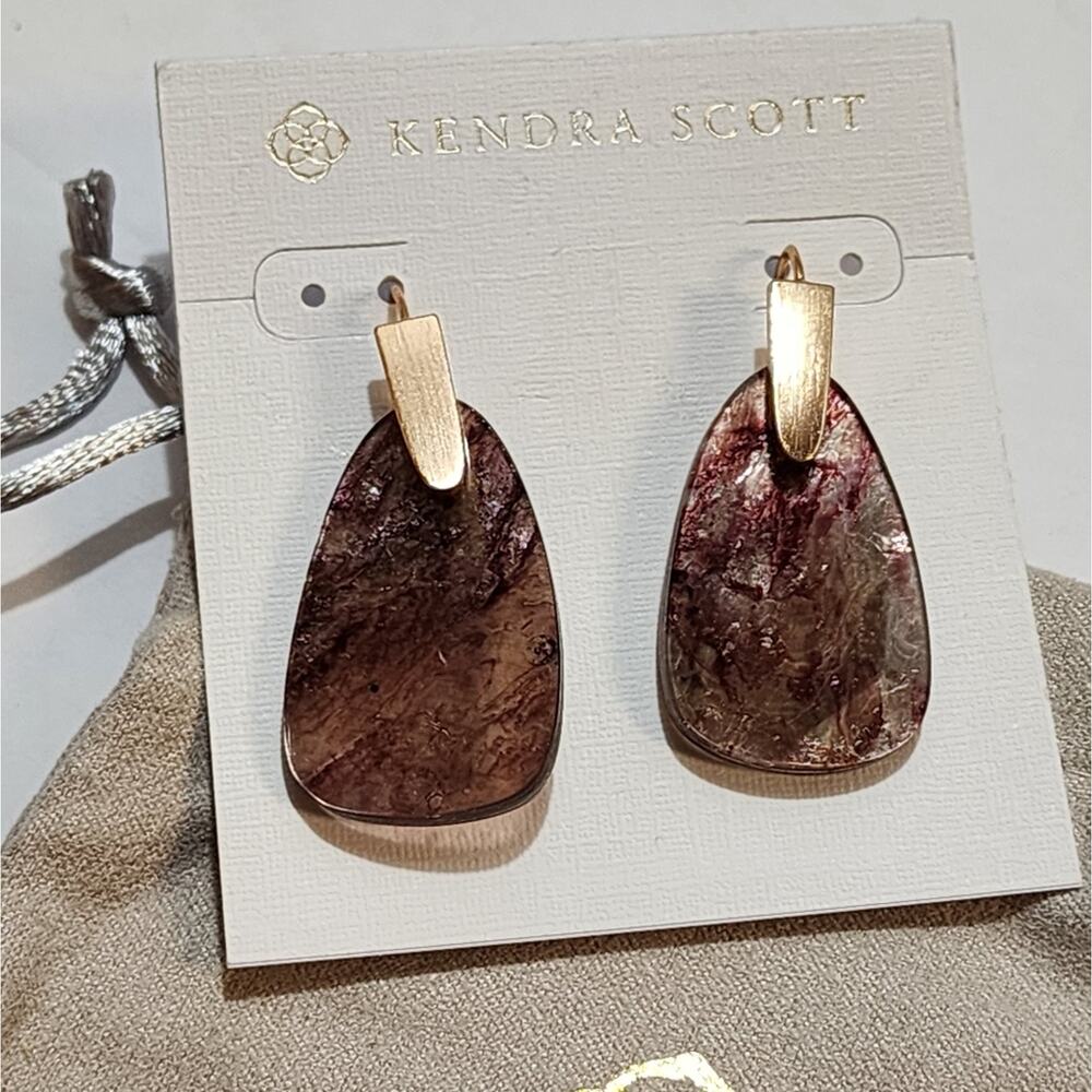 Kendra Scott Marty in gold and Sable Mica earrings new!